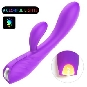 MUSSE 9-color LED vibrator in purple, sleek silicone design