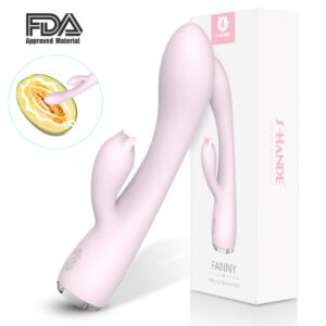 FANNY dual-motor rabbit LED vibrator in pink, flexible ears