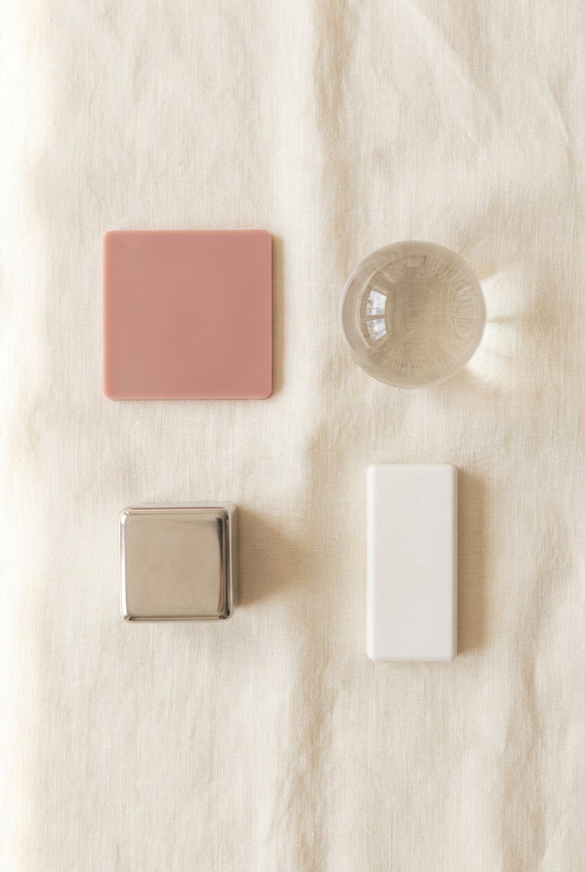 Four body-safe sex toy materials — silicone, borosilicate glass, stainless steel, and ABS plastic — material comparison guide